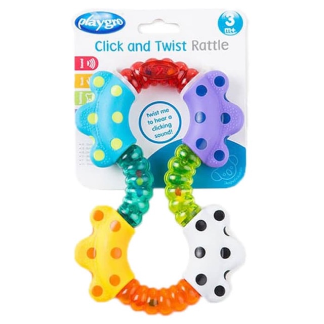 Playgro Baby Click and Twist Rattle - Mainan Gigit Anak Bayi Balita