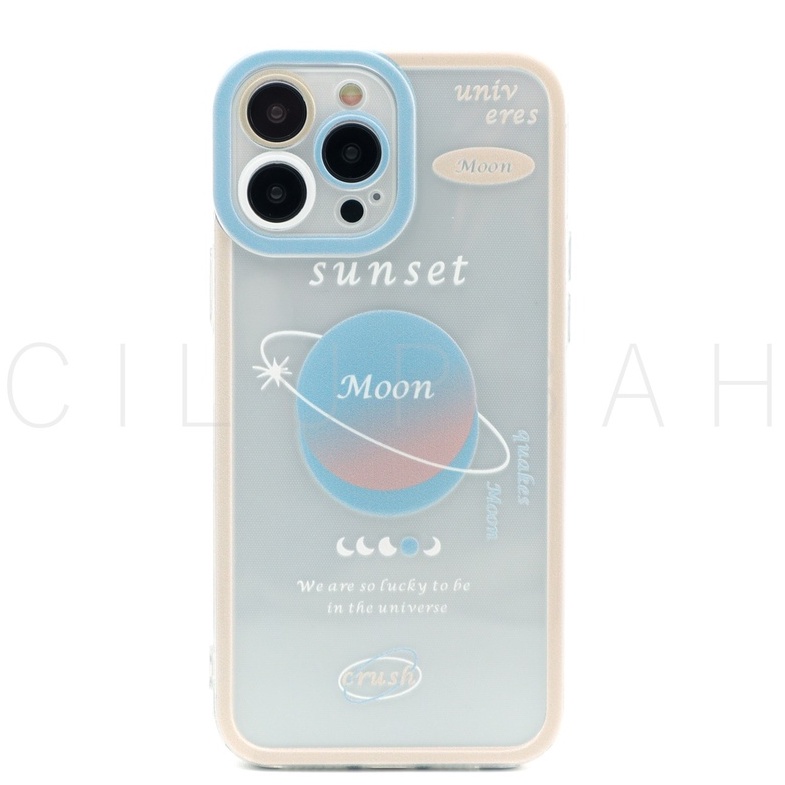 Sunset Clear Moon Soft Case Full Lens Cover iPhone 7 8 SE 7+ 8+ X XR XS 11 12 13 MINI PRO MAX