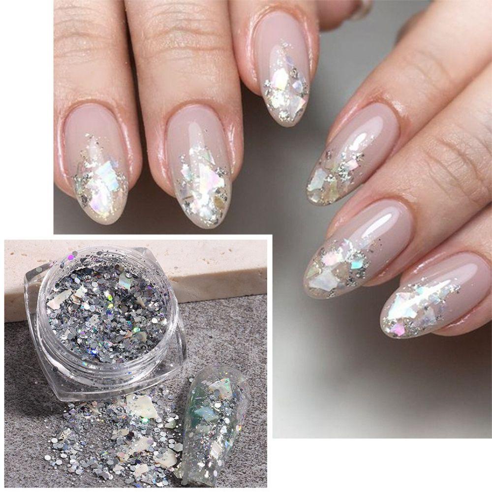 AUGUSTINA Agustina Nail Art Sequin Dream Color Hologram Kuku Kecantikan Hexagon DIY Nail Sequin Manicuring Flakes