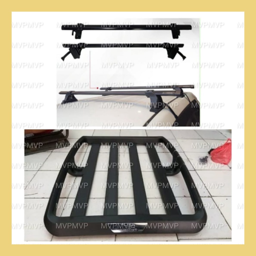 Paket Rak Rack Kaki Jepit Body Mobil Calya Sigra Roof Rack Universal