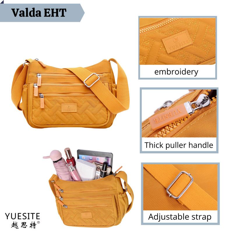 YUESITE VALDA ORI TAS SELEMPANG WANITA BORDIR POLOS SLINGBAG CYUTEBAGS