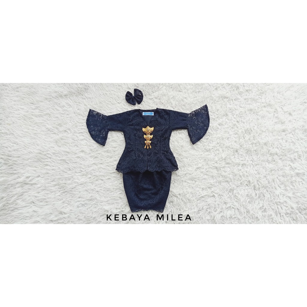 BAJUNIK KEBAYA ANAK MODEL MILEA WARNA HITAM (TANPA BROS) / KEBAYA ANAK / KEBAYA NEWBORN / KEBAYA MOD