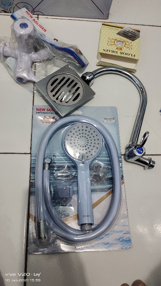 Promo Paket Sk-195b Shower Soligen 195 Biru Dan Kran Cabang Soligen S13 - Shower Mandi - Shower Toil