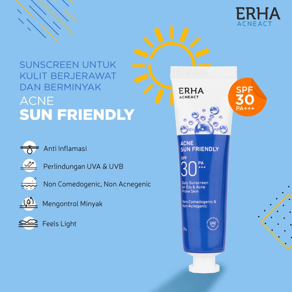 Jual ERHA AcneAct Acne Sun Friendly 30 g Sunscreen Wajah Jerawat