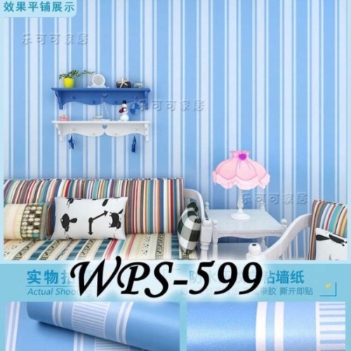 Wallpaper | Wallpaper Dinding | Stiker Dinding Salur Biru 167