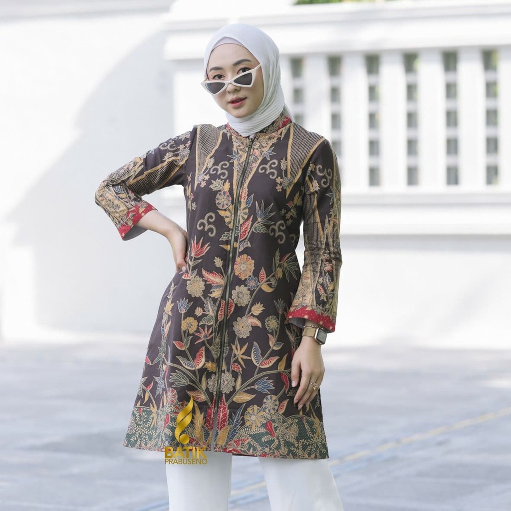 Batik Prabuseno - AYU ANDIRA Tunik  Wanita   Original Ori Modern   Jumbo Atasan  Kerja Busui Big Siz