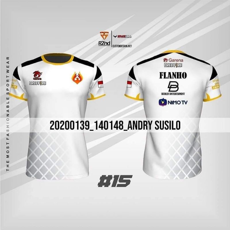 jersey baju kaos gaming free fire printing custom