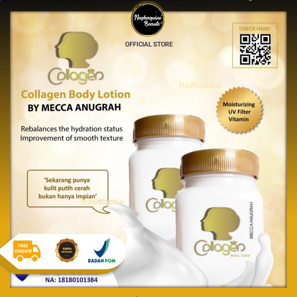 SYB Mecca Anugrah Collagen Body Lotion by SYB Original 100% (Bitcol) | Pemutih Tubuh | Pelembab | BPOM