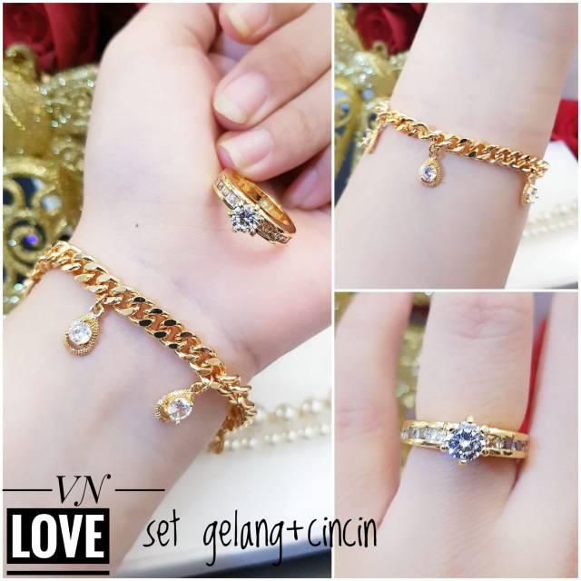 Xuping set perhiasan lapis emas 24k 2687j