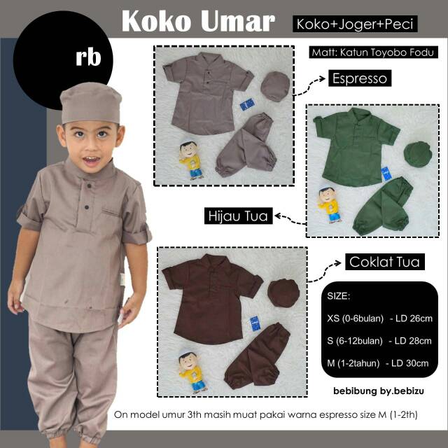 Koko Bayi Anak Kemko Kemeja Koko Celana  Joger Katun  Toyobo  