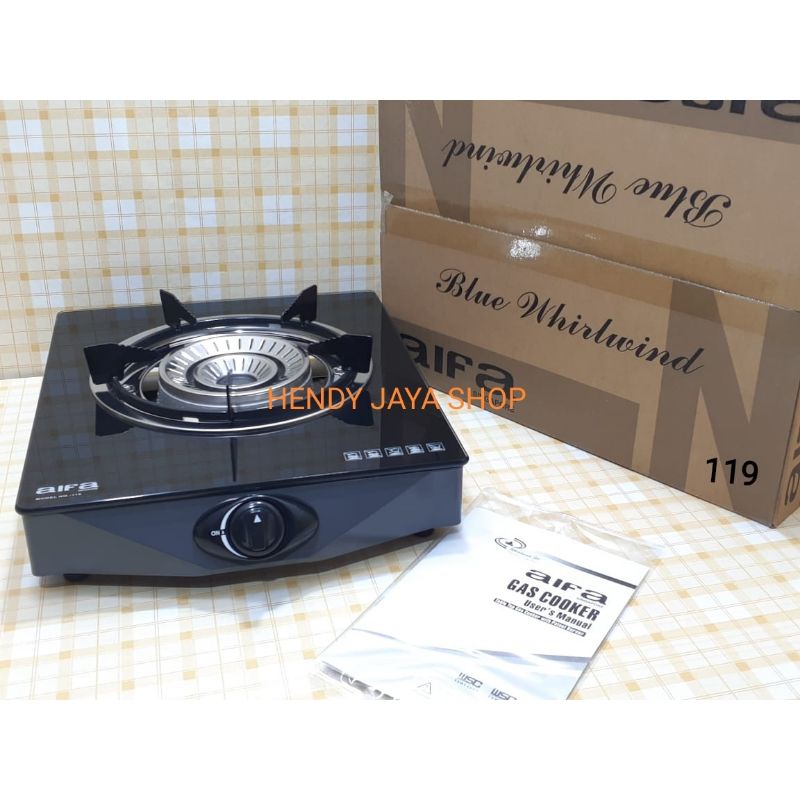 AIFA KOMPOR GAS KACA 1 TUNGKU TEMPERED GLASS MODEL 119