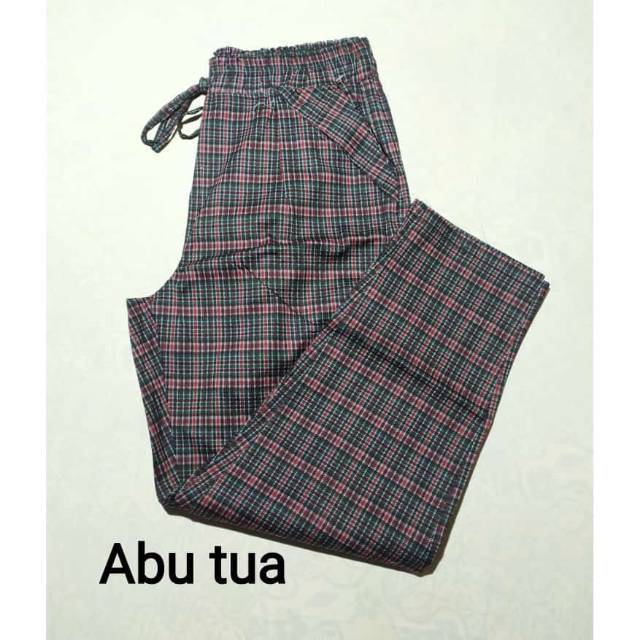 Big size Baggy pants TARTAN  jumbo  celana  panjang wanita 