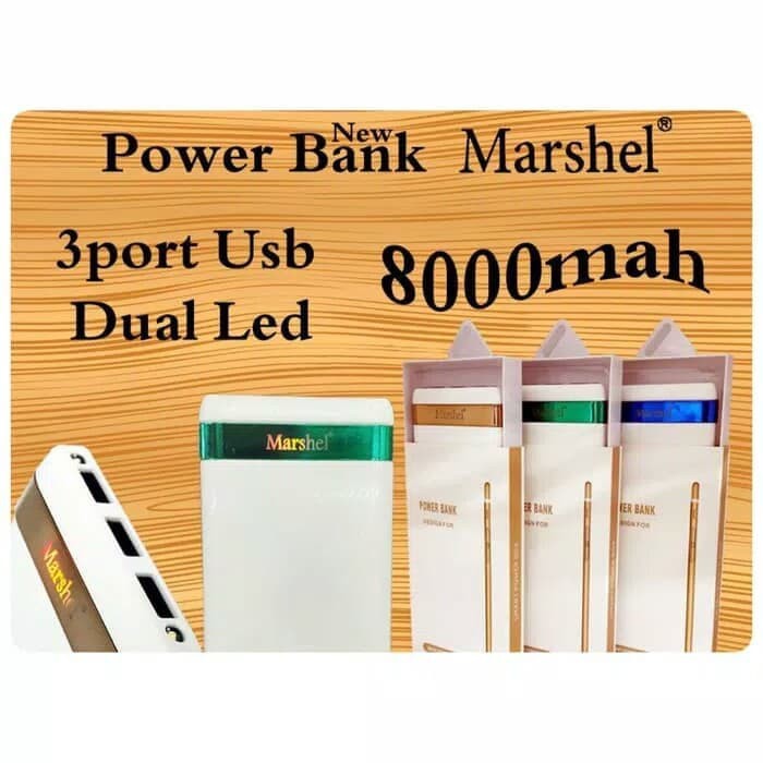 Powerbank Marshel 8000mah 3usb   Power Bank 8000mah