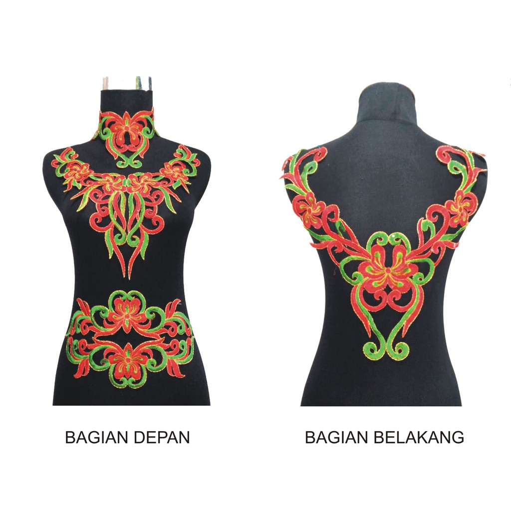 renda bordir kerah kebaya set termurah