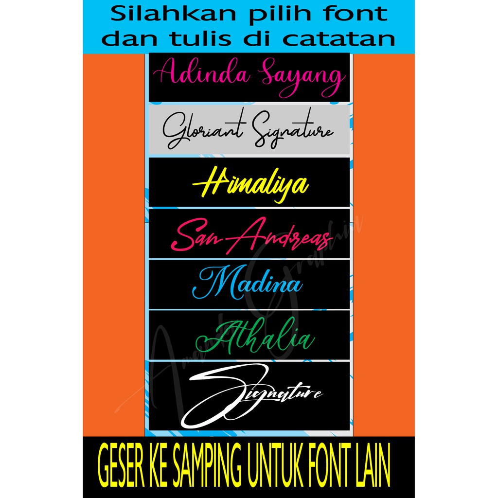 

Cutting Sticker Nama Tanda Tangan/Cutting Sticker Frame Sepeda