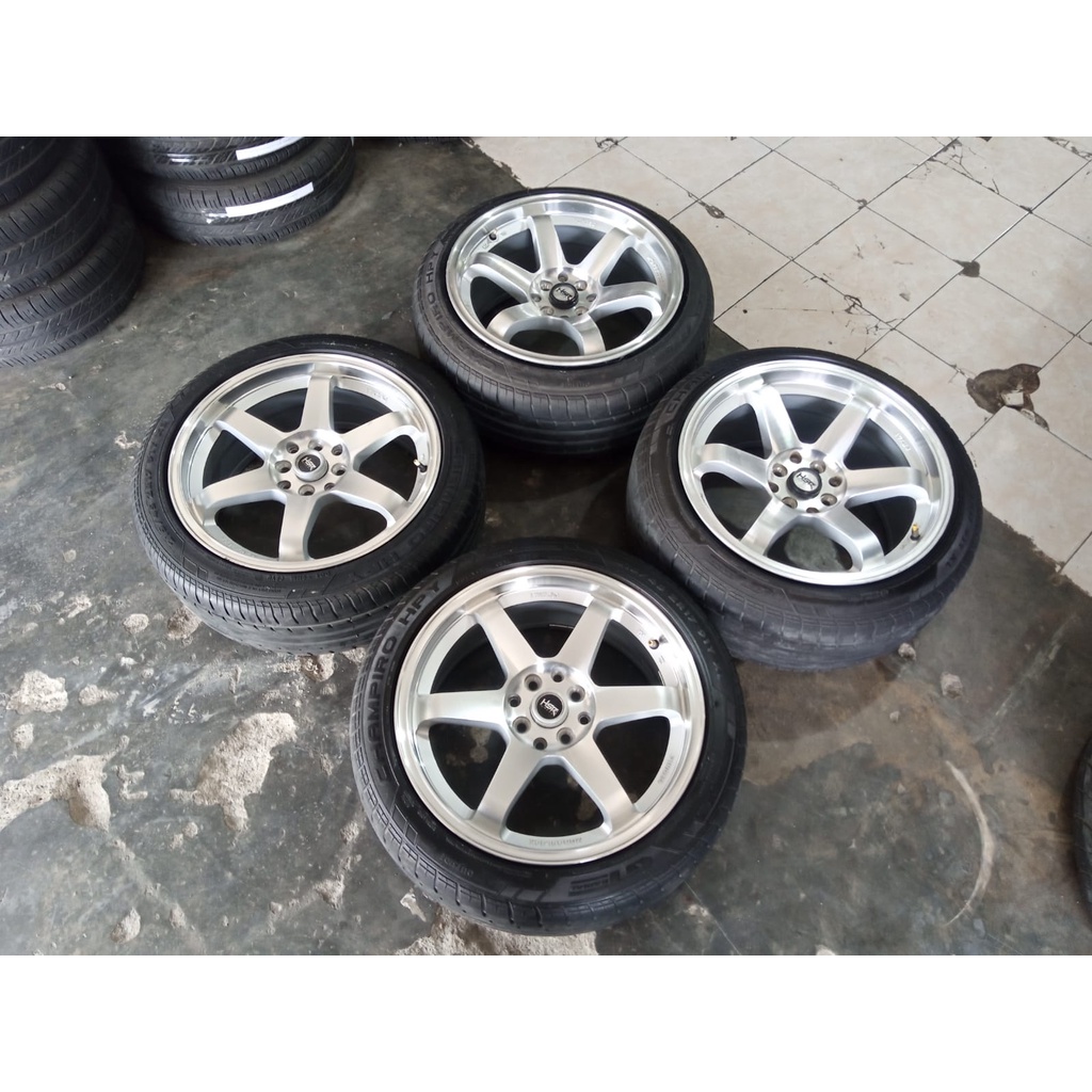 tersedia velg mobil bekas murah ring 17x75 85 lubang 4x100 4x114 seken ban bonus type velg hsr te37