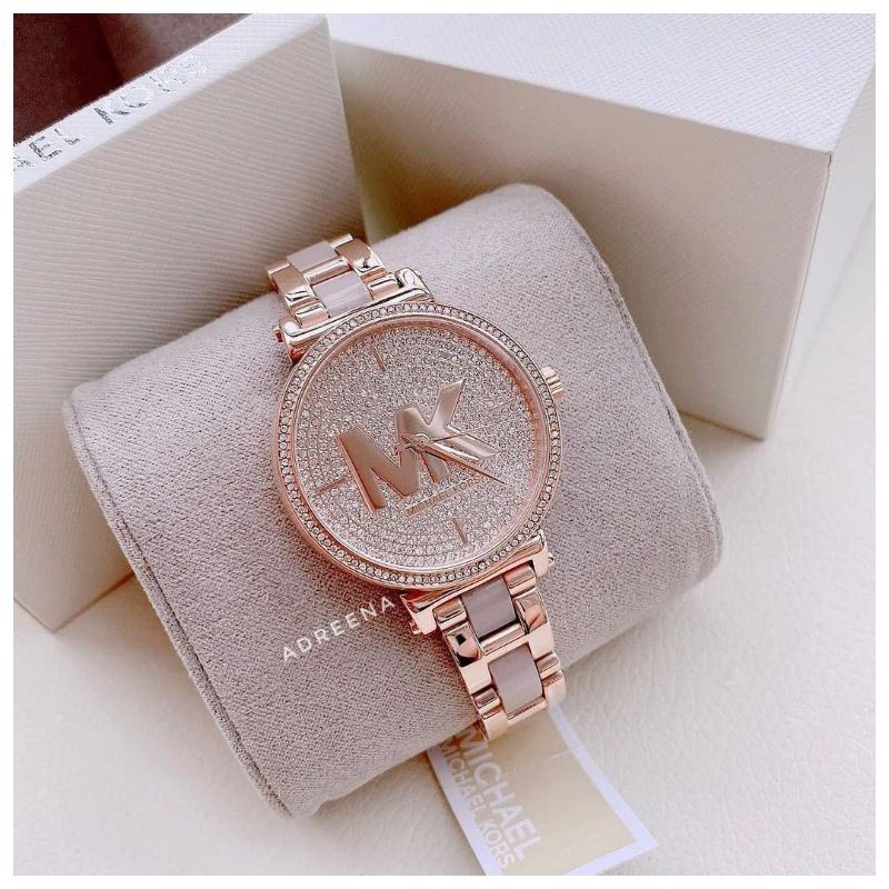 jam tangan wanita michael kors MK4336 stainless steel rose gold original