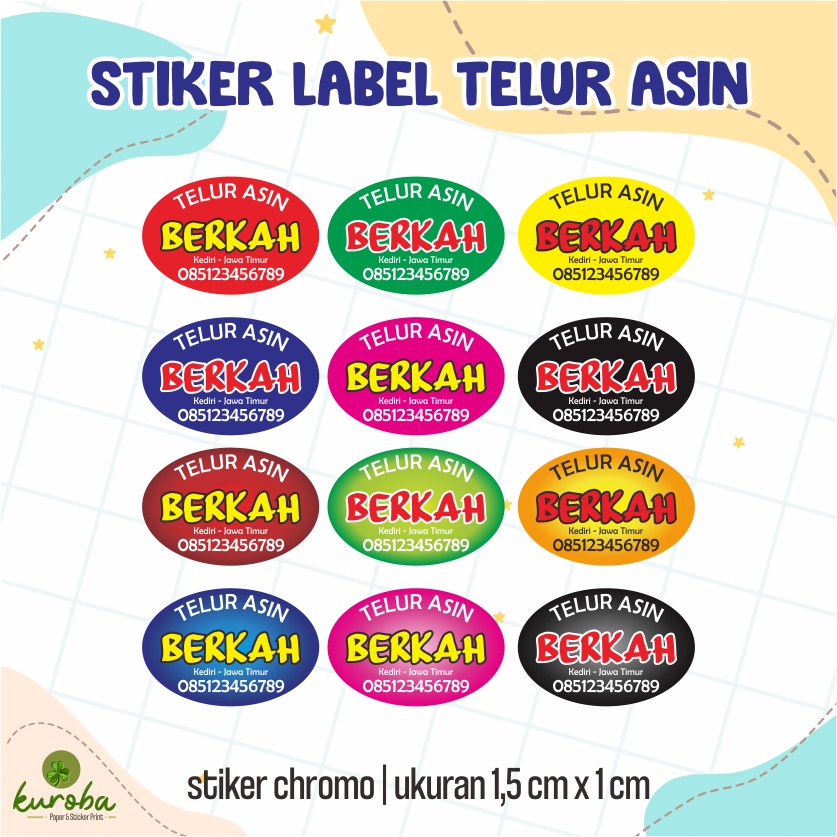 

Stiker Chromo label TELUR ASIN