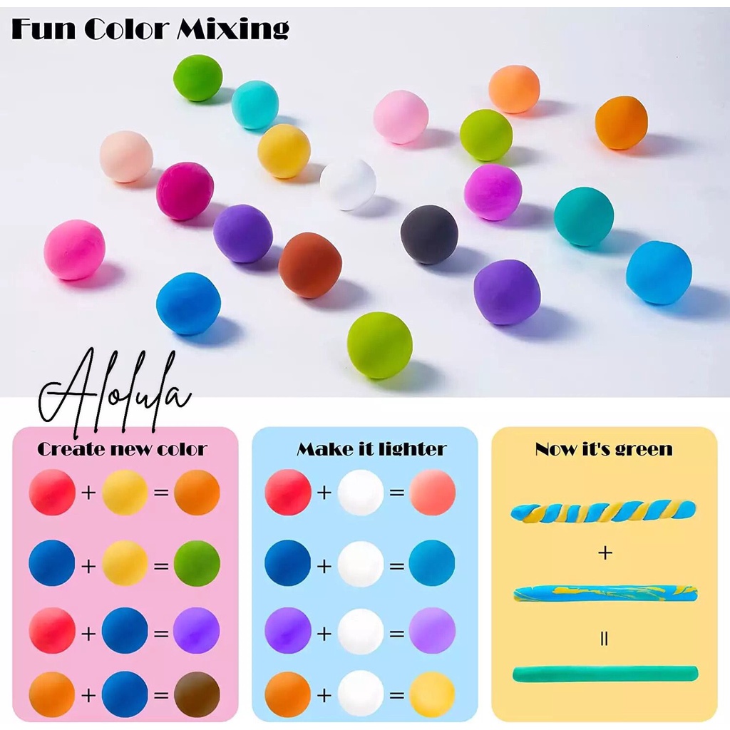 Alolula - Clay Mainan / Lilin Mainan / Clay Mainan Anak / Lilin Mainan Anak / Lilin Mainan Warna Warni / Clay Mainan Anak Isi 12 Murah / Clay Mainan Isi 12 pcs / Lilin Mainan Fun Doh