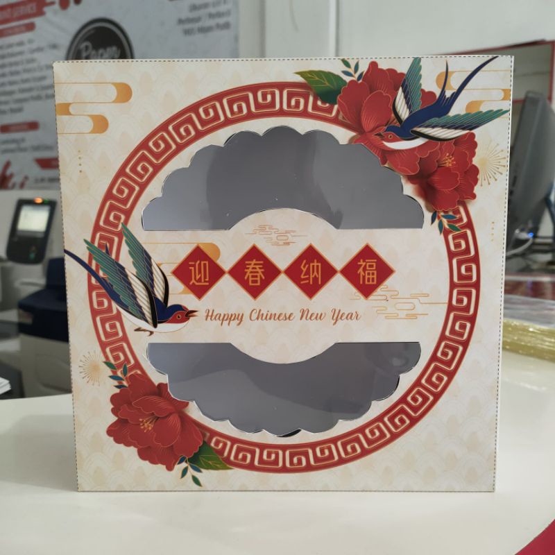

dus / box / kemasan tema imlek burung bunga merah