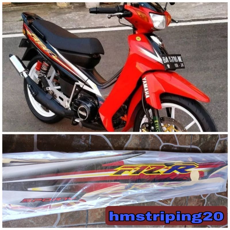 STIKER STRIPING LIS BODY YAMAHA FIZ R TAHUN 2003 MERAH HITAM