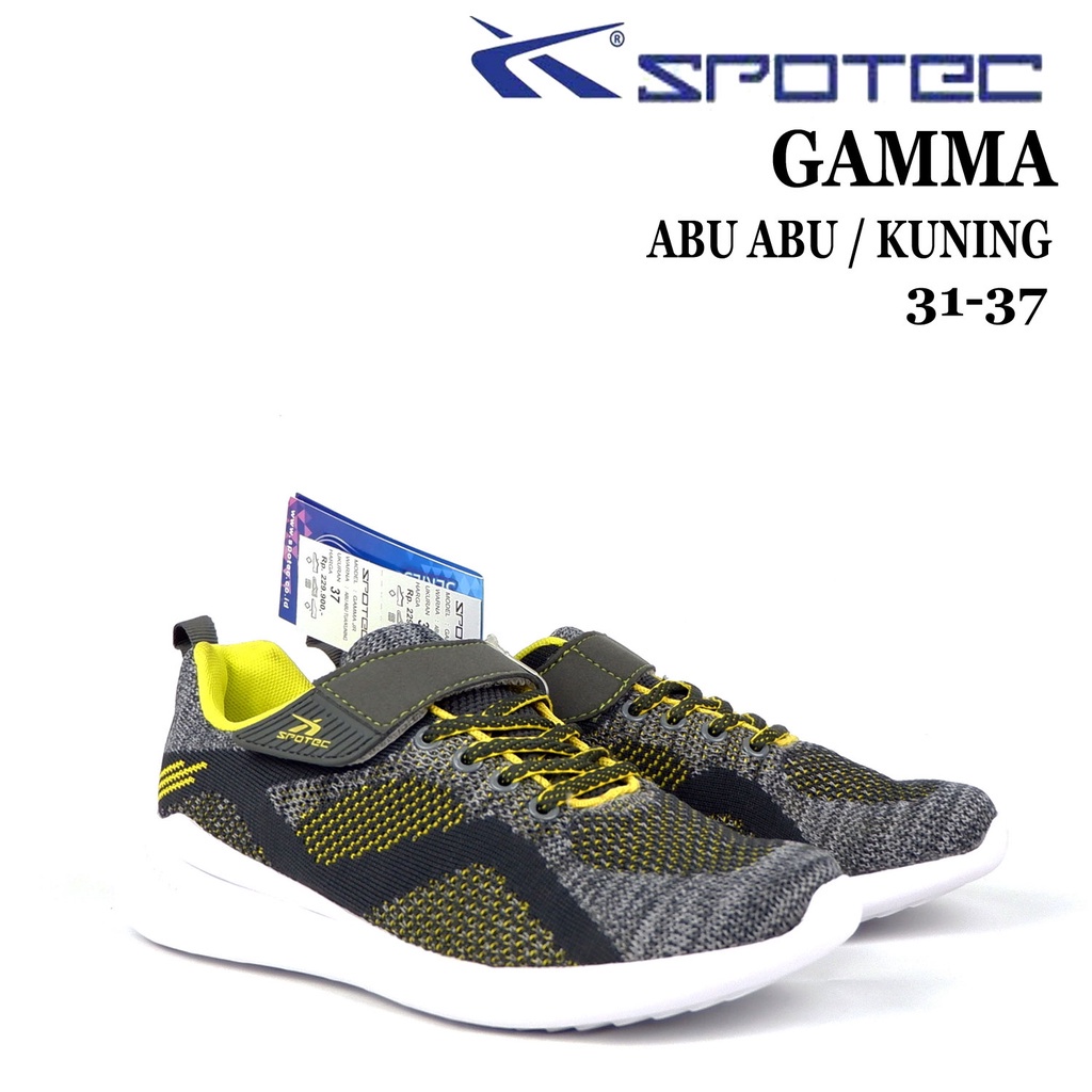 Sepatu Sekolah Anak SPOTEC - GAMMA - Size 31-37 - Sepatu Sekolah Velcro - Sepatu Olahraga Anak - Sep