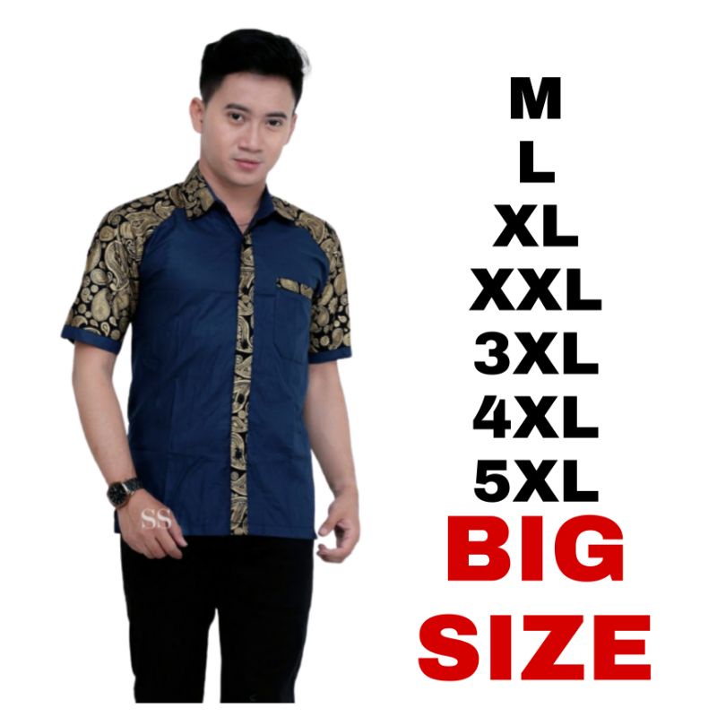FIKDA Batik KOKO  Jumbo M / 5XL koko  Lengan Pendek Motif 15 MURAH BATIK JUMBO