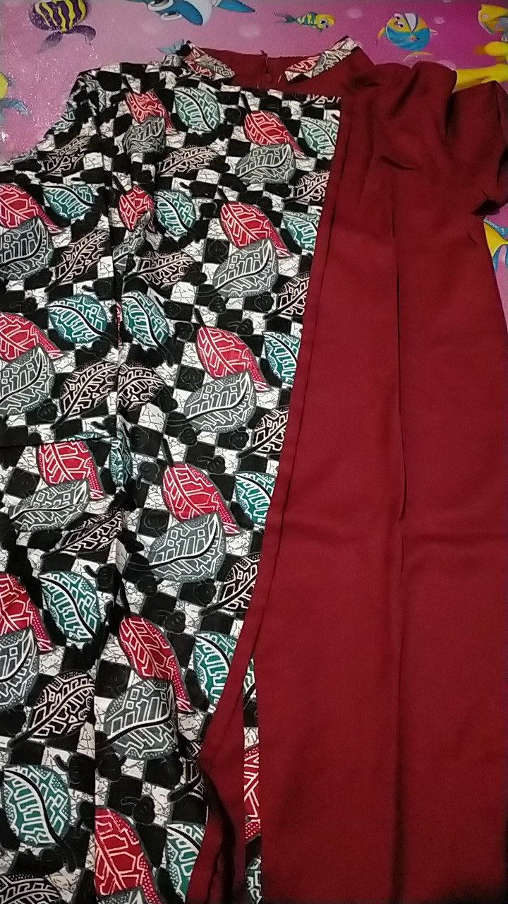 M-l-xl-xxl Batik Tunik Wanita Asj Sa Hrb026 Kenongo Pekalongan Sogan Tulis