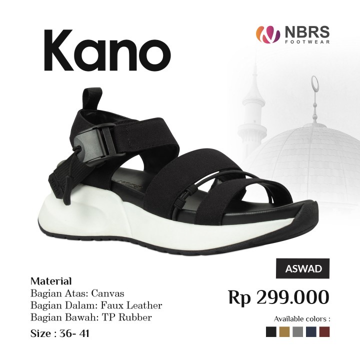 SALE NIBRAS FOOTWEAR NBRS KANO ASWAD HITAM GREY MAROON MIDNIGHT BLUE OAK  36 - 41 UNISEX SLOP SEPATU