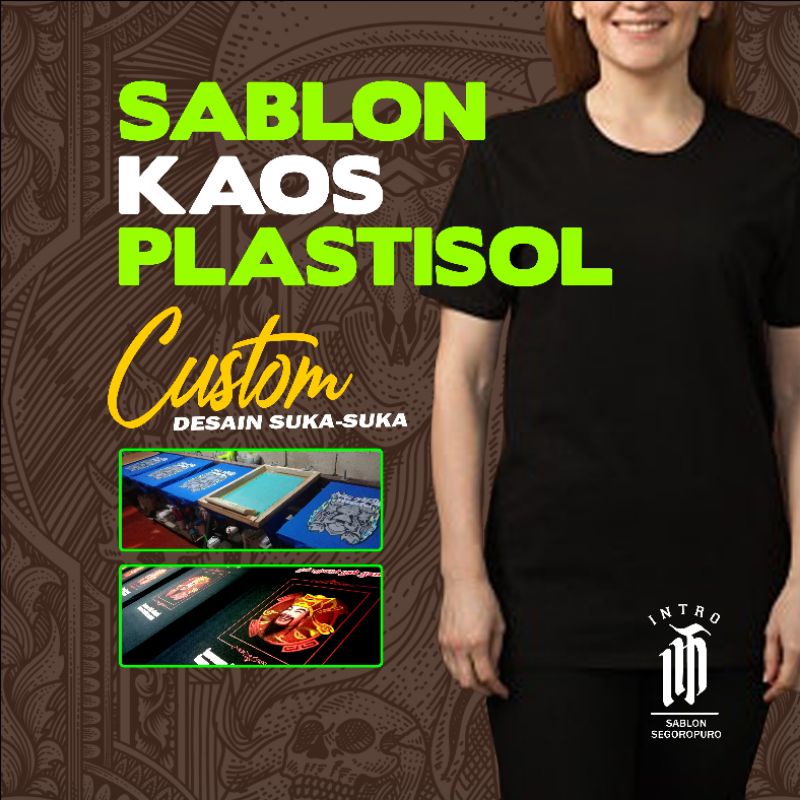 SABLON KAOS SATUAN LUSINAN PLASTISOL COMBED 30S