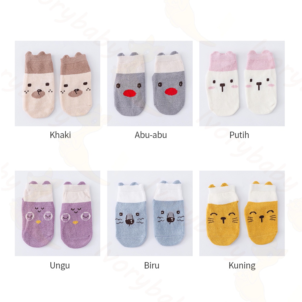 Ivorybaby Kaos kaki anak pendek/baby socks/kaos kaki bayi selutut degan motif lucu