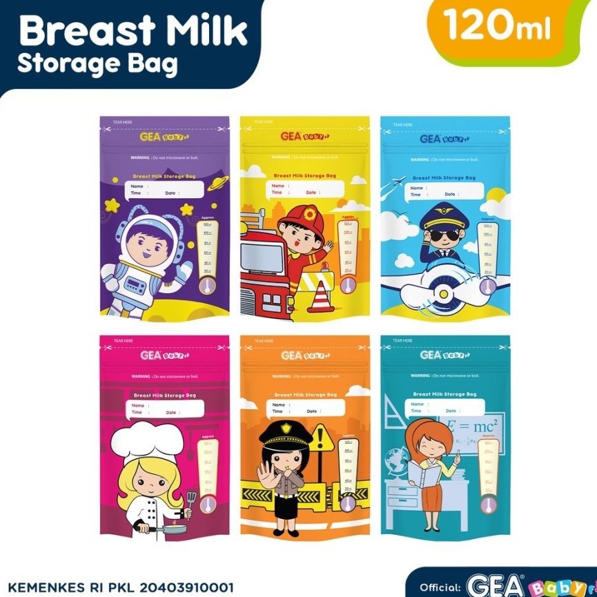 Kantong ASI Gea Baby 120ml Seri Profesi Breast Milk Storage Bag