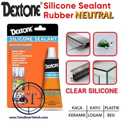 Dextone Silikon Silicone Sealant Netral Rubber Neutral Isi 30Gr Tidak Berbau Metal Anti Korosif