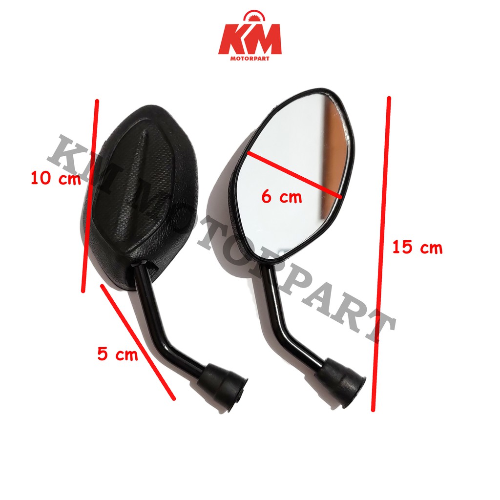 Kaca Spion Motor Tangkai Pendek Untuk HONDA dan YAMAHA Model Beat Hitam Spion Variasi Aksesoris