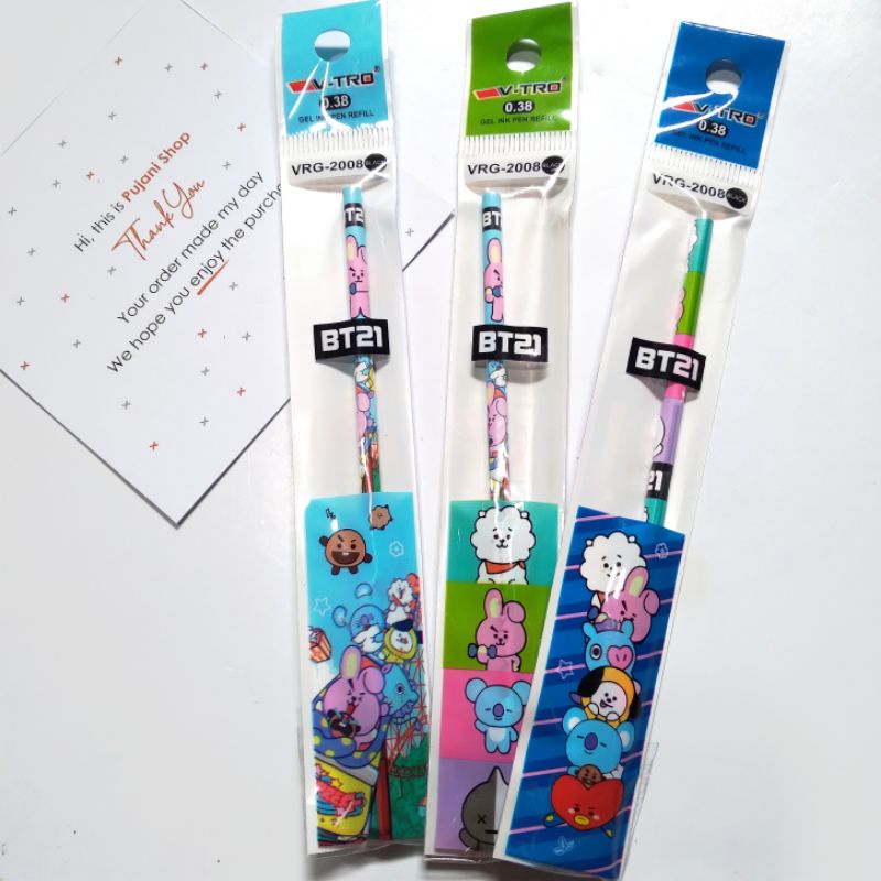 

[ECER SATUAN] Isi Pulpen BT21 BTS / Refill Pena Karakter