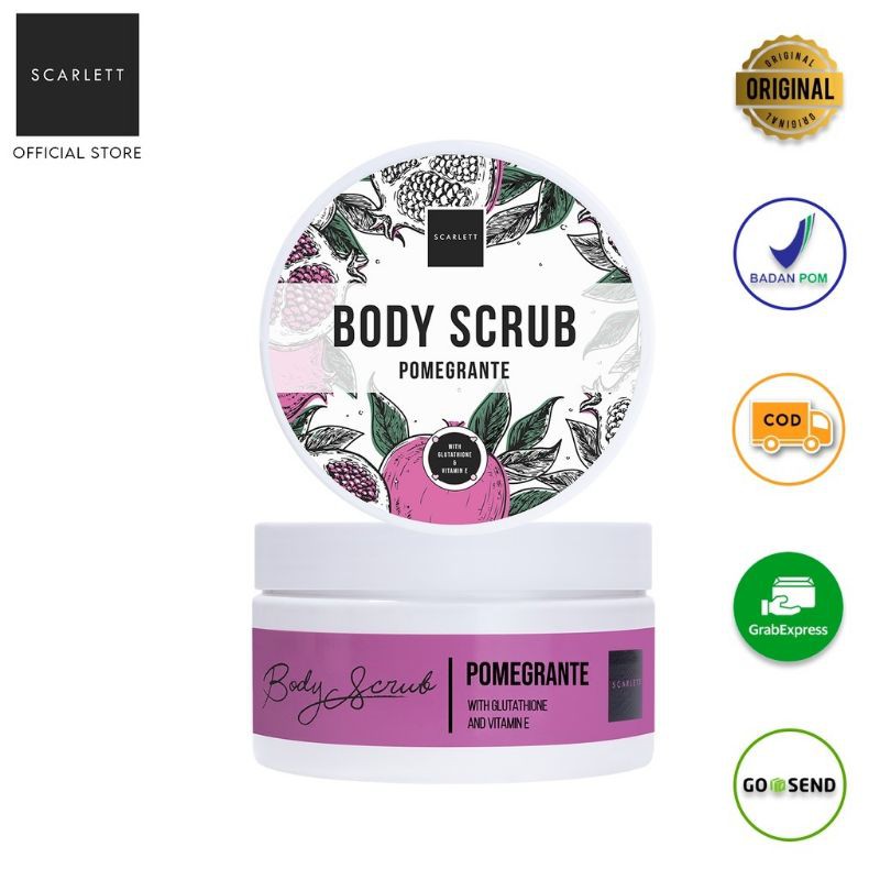 SCARLETT BODY SCRUB POMEGRANTE ORIGINAL BPOM - LULUR MANDI SCARLETT