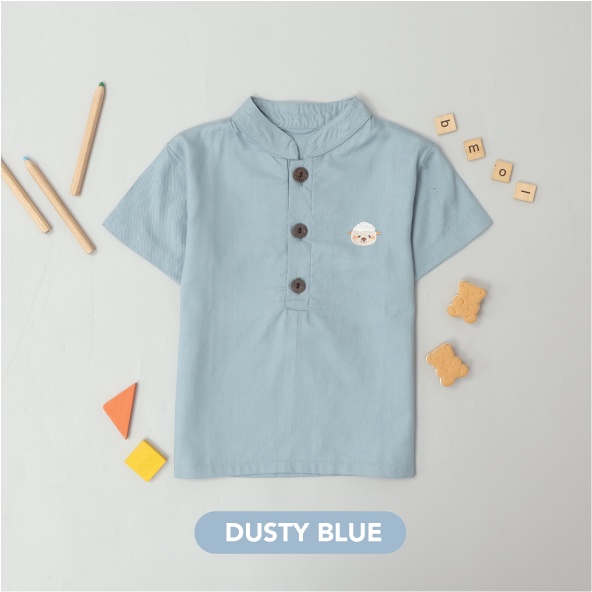Mooi Kemeja Anak Laki-laki Rama Shirt-DUSTY BLUE