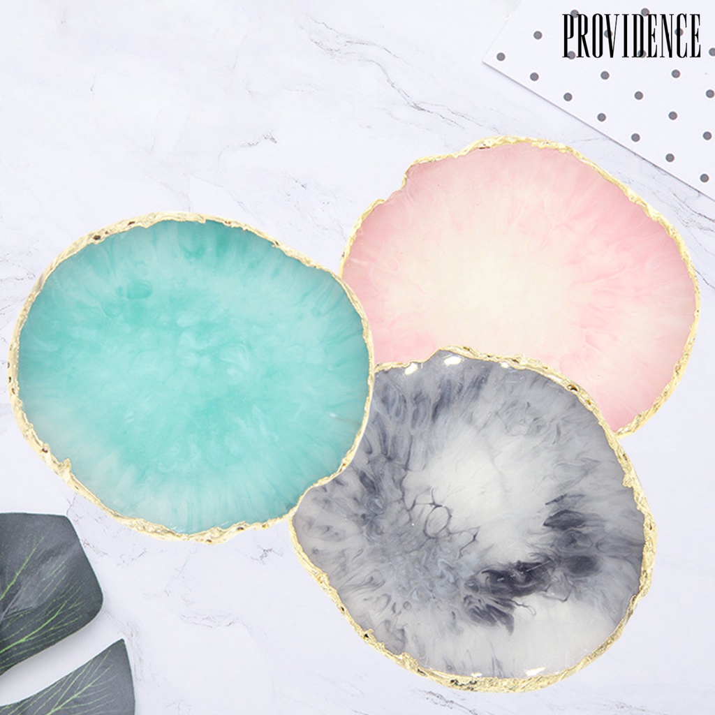 Providence Palette Translucent Irregular Pattern Anti-breakable Natural Resin Aureate Edge Palette For Home