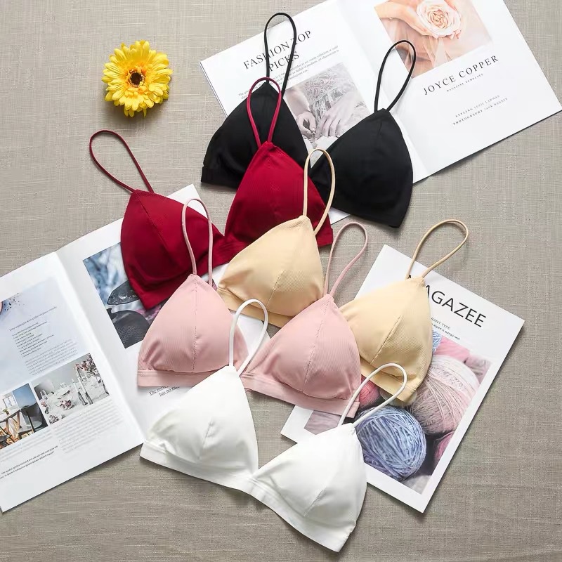 BV.ID BR620 BRA Wanita Tanpa Kawat Katun Halus Pakaian Dalam BH Bralette Elastis Seksi