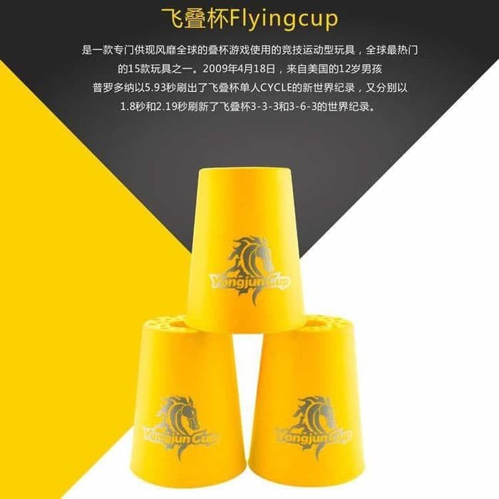 YongjunCup Mainan Gelas Susun Speed Flying Cups Stack Luminous 12PCS