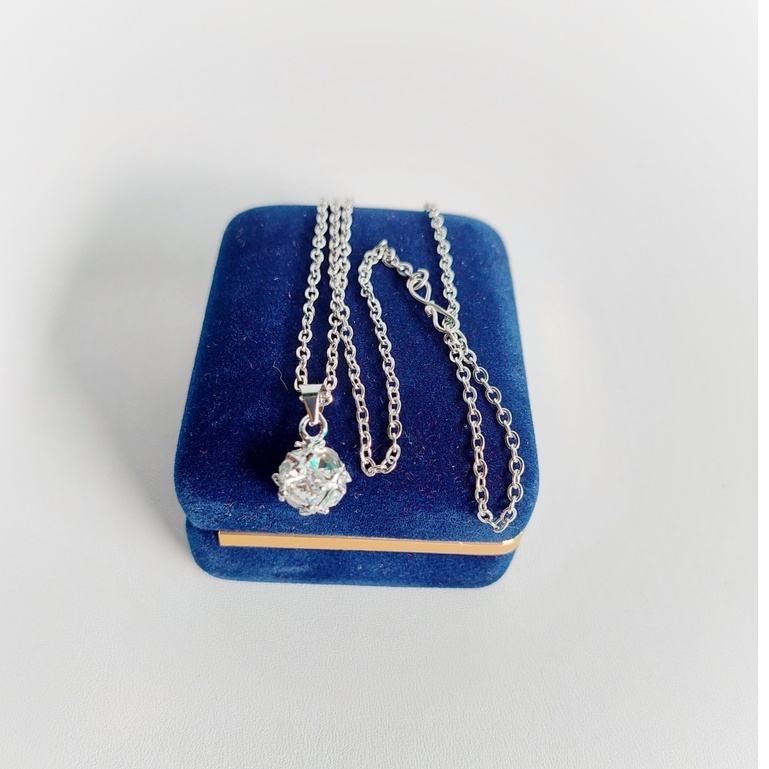 RNL kalung baja / monel original dengan liontin rhodium