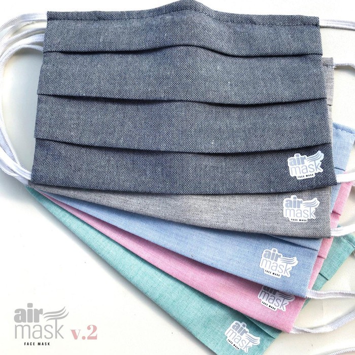 Air Mask Masker Kain Oxford Lembut Dengan Penyangga Hidung