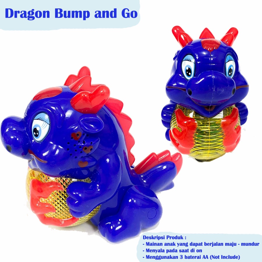 Mainan Anak Dragon Bump and Go Bergerak dan Berlampu