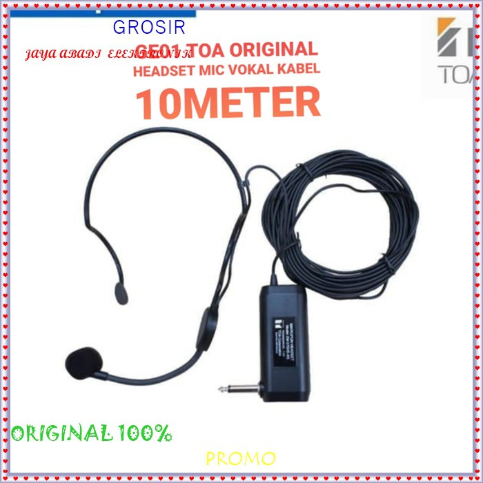 G01 TOA mic Headset kabel 10 meter original Microphone audio mik bando kabel panjang mikropon cable