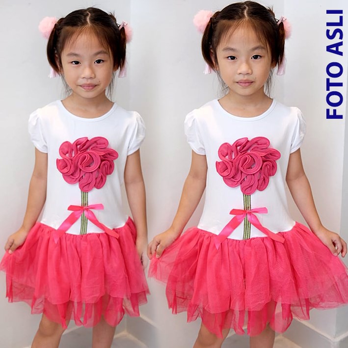 SHR - Dress Tutu Anak Perempuan 3D Flower