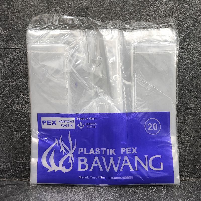 Kresek PE Bening 20x40 per pak Kantong Plastik PEX Bawang 20 x 40