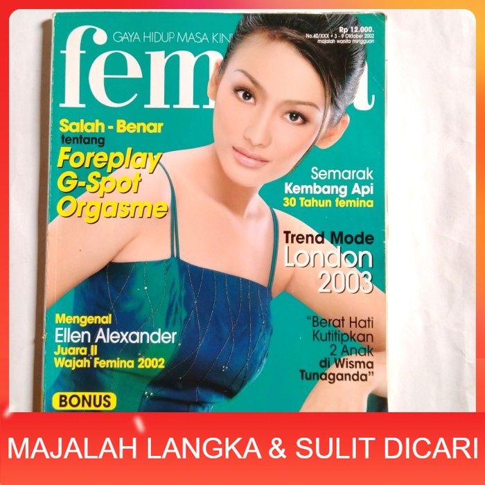 Majalah FEMINA No.40 Okt 2002 Cover ELLEN ALEXANDER Langka