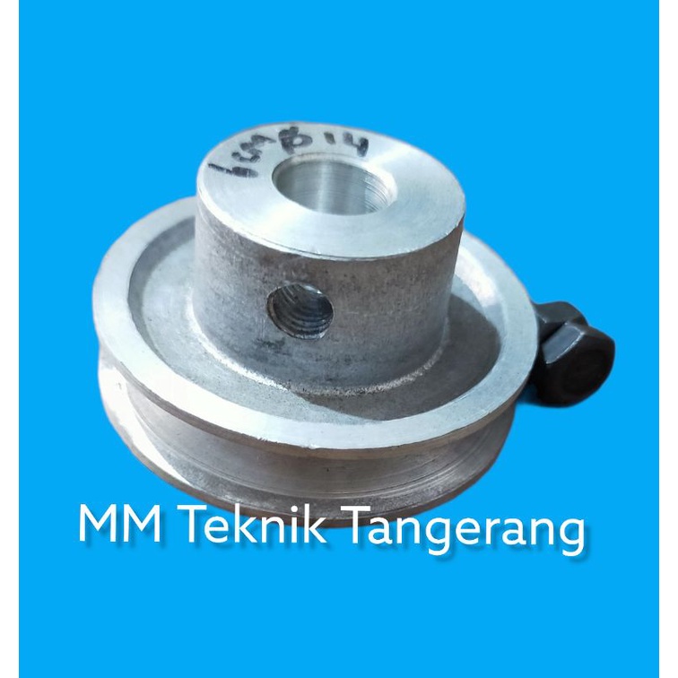 Pully M1 x 6 cm as 14 mm Allumunium Puli mesin jahit Pulley M1x6 Puli M 1x6 Pulli M 1x6 Poli M 1 x 6 Polli Alumunium Aluminium All lobang lubang