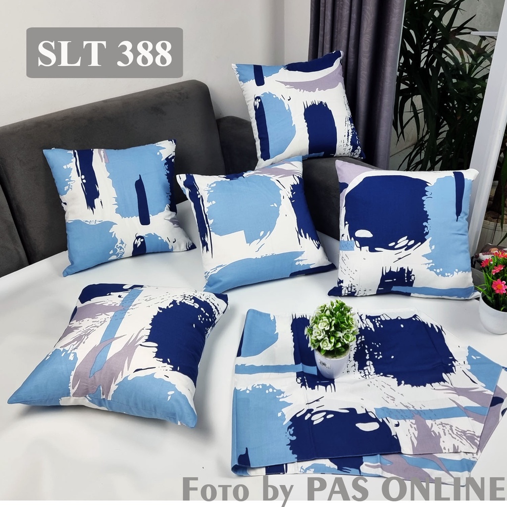 PAKET TAPLAK + SARUNG BANTAL SOFA 50X50 ( 1 TAPLAK + 5 SARUNG )