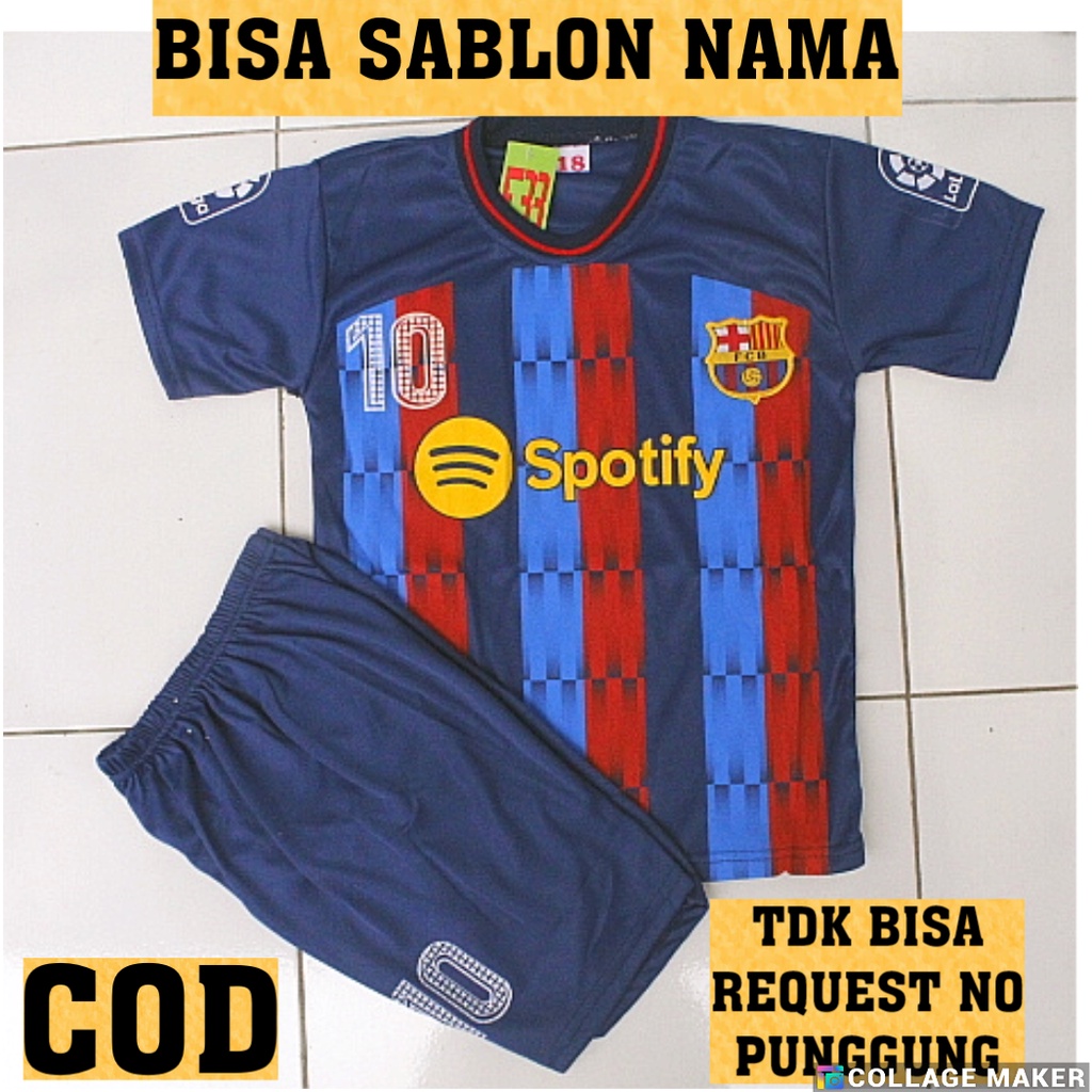 jersey bola setelan baju bola anak barca liga italy size 18-26